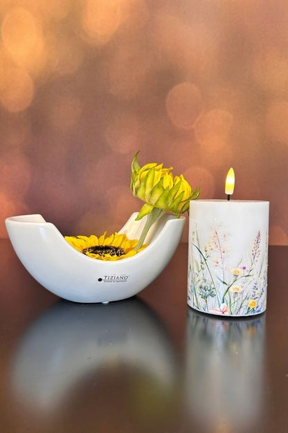 Dekoset Schale Piceno mit LED Kerze Blumenwiese