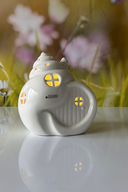 Schneckenhaus Gardola LED creme-weiß