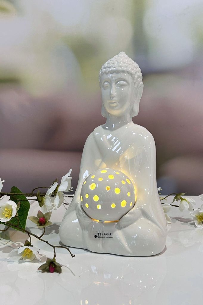 Shiva sitzend 34cm creme