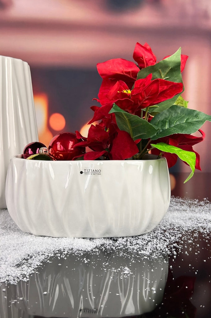Jardiniere Siena creme-weiß