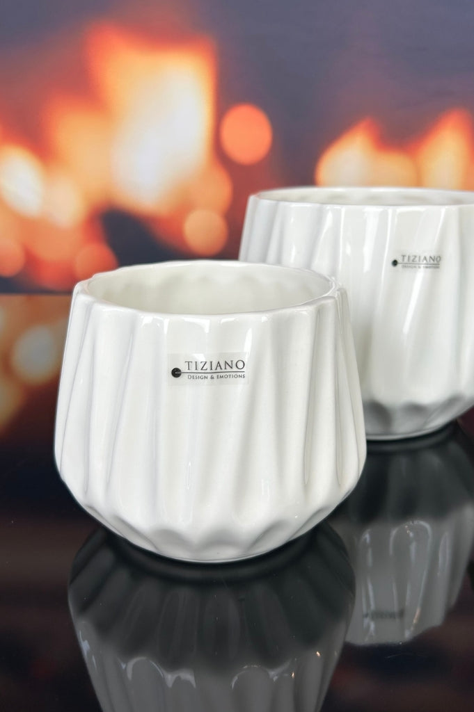 Kübel Siena creme-weiß