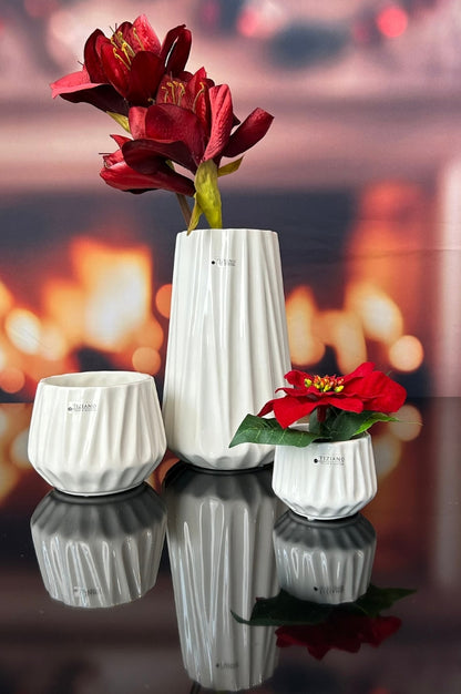 Vase Siena creme-weiß