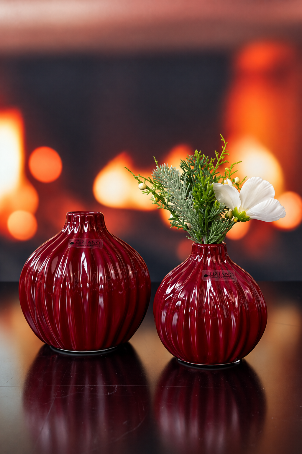 Vase Siena bauchig rot