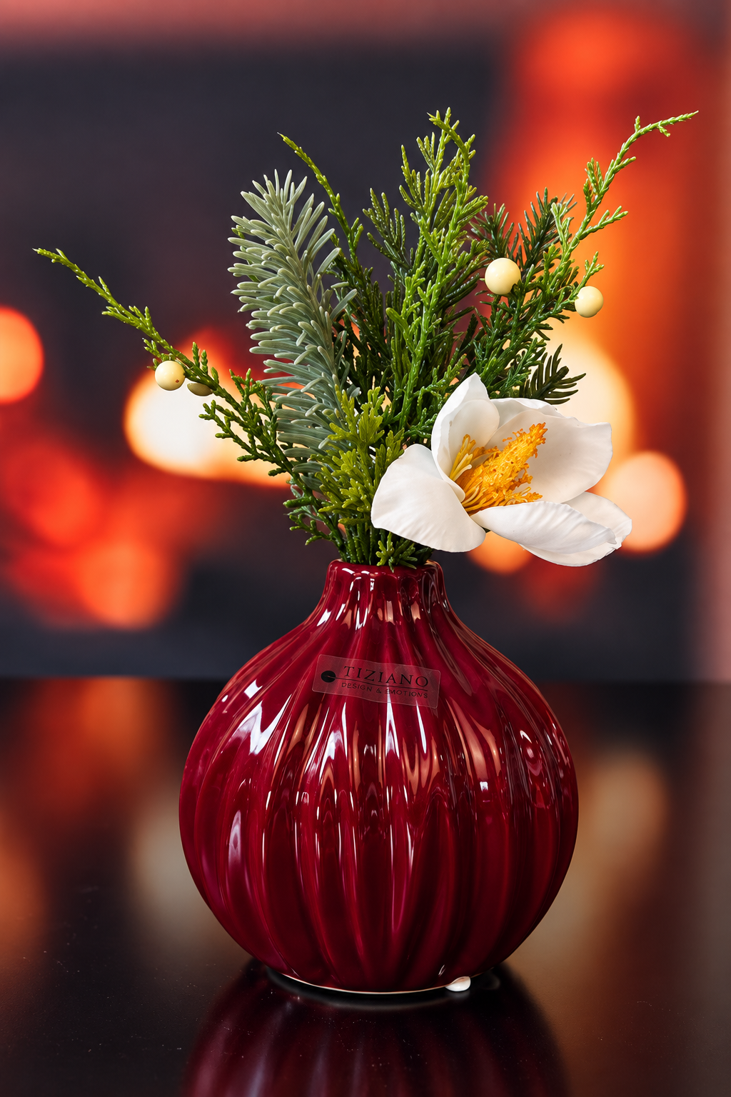 Vase Siena bauchig rot