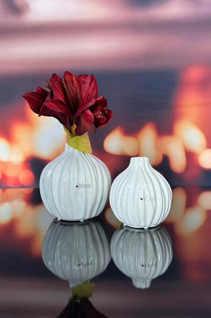 Vase Siena bauchig creme-weiß