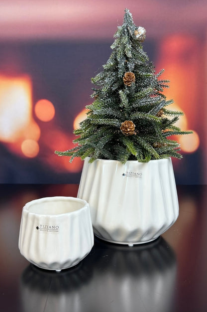 Kübel Siena creme-weiß