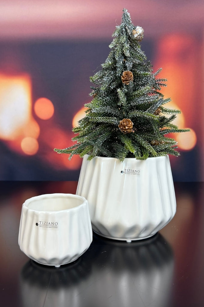 Kübel Siena creme-weiß