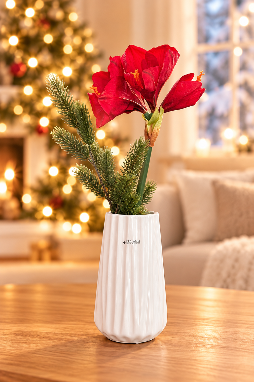 Vase Siena creme-weiß