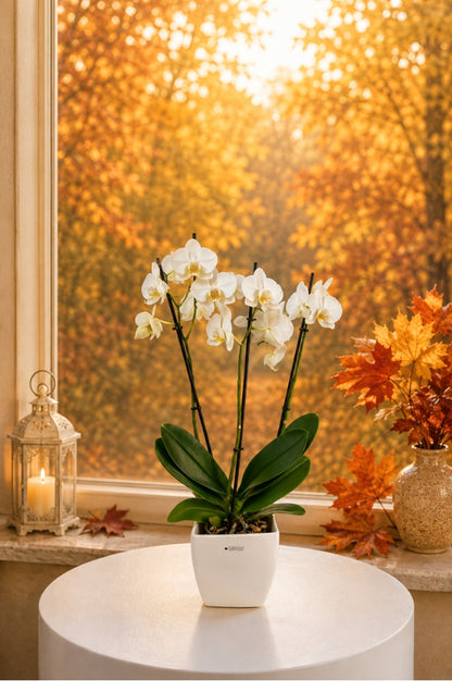Orchideenkübel Siena 14cm creme-weiß