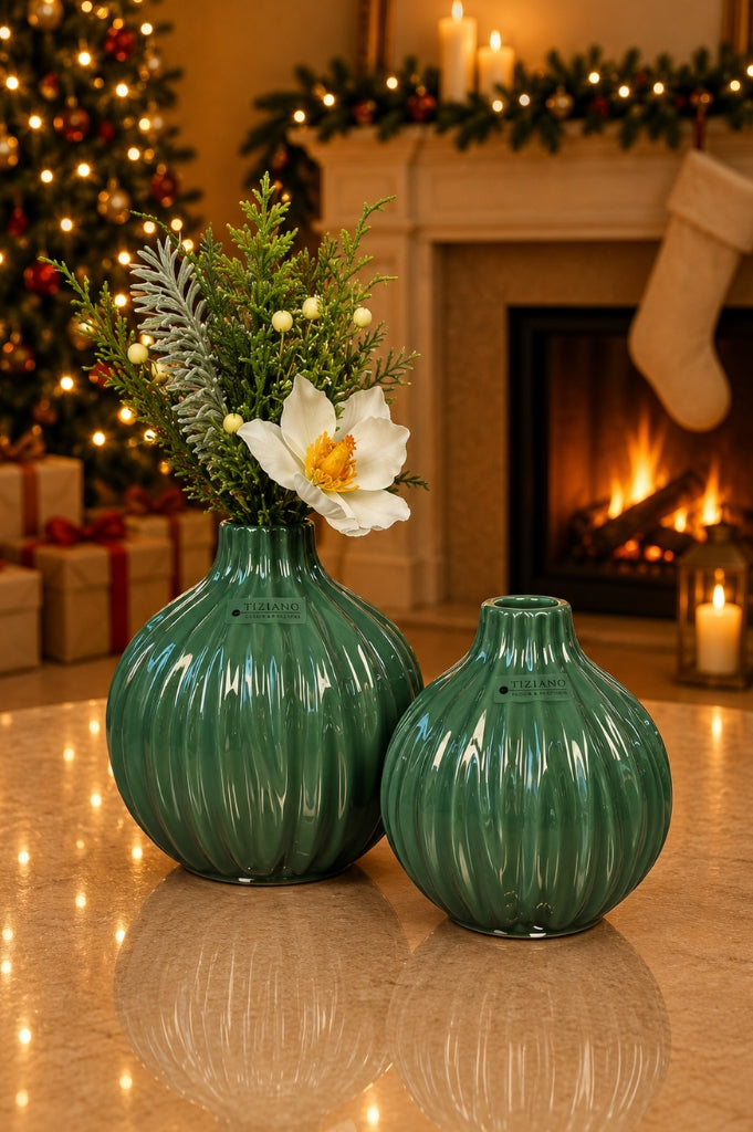 Vase Siena bauchig grün