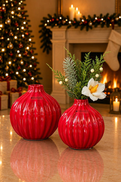 Vase Siena bauchig rot