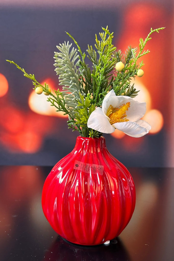 Vase Siena bauchig rot