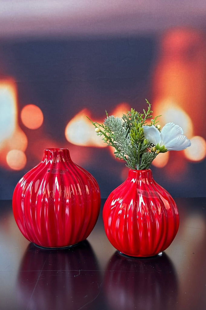 Vase Siena bauchig rot