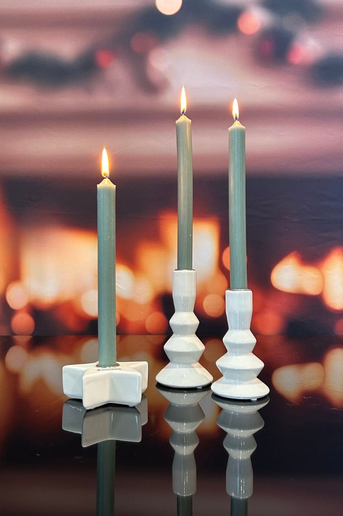Kerzenhalter Silandro liegend 11cm creme-weiß