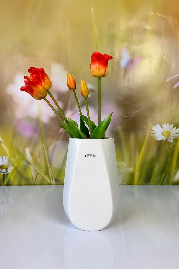 Vase Skara creme-weiß