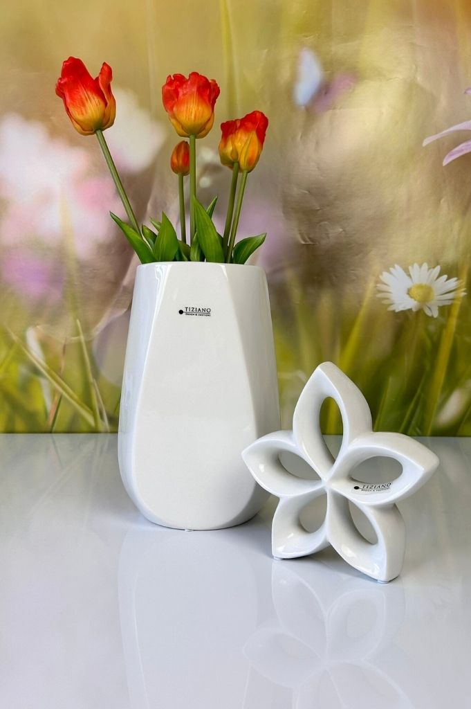 Vase Skara creme-weiß