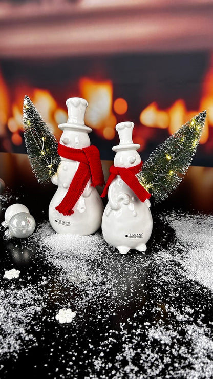 Deko Schneemann Sören LED mit rotem Schal