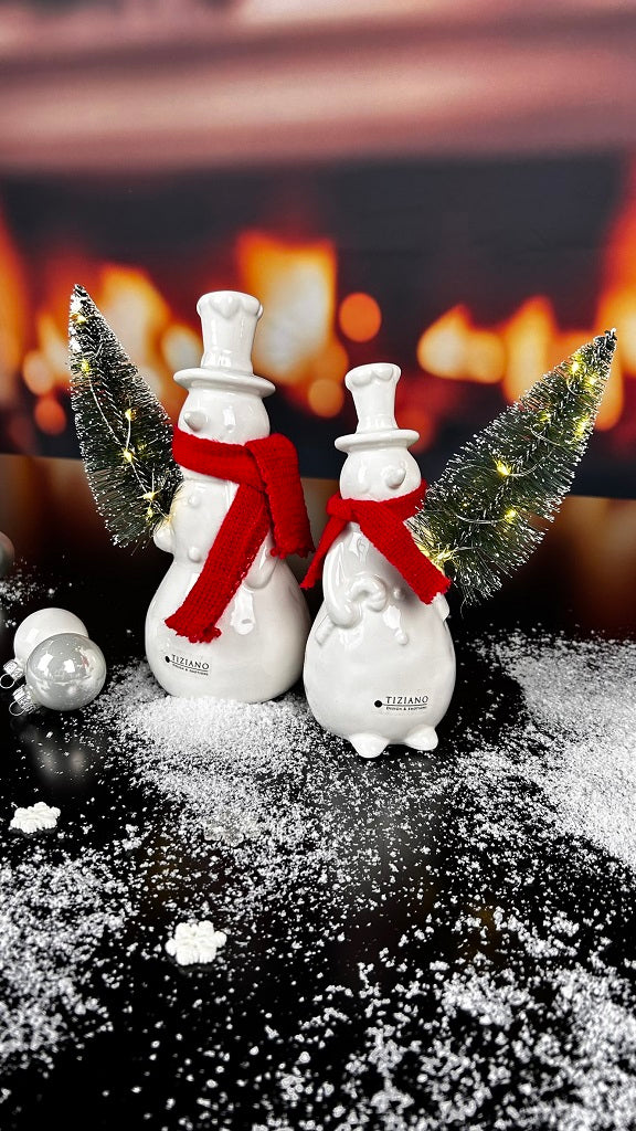 Deko Schneemann Sören LED mit rotem Schal