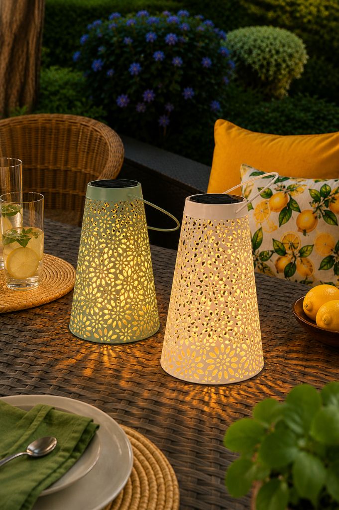 Solar Metallicht Fiori grün oder creme-weiß