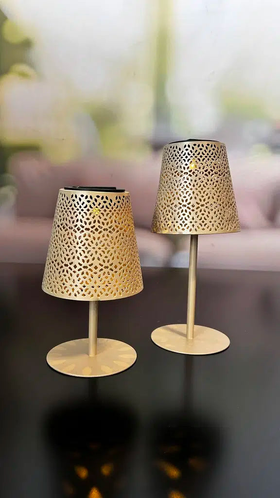 Solarlampe sand 27cm mit Touchfunktion