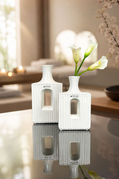 Solifleurvase Torino creme-weiß