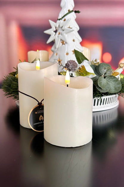Adventskranz mit Metallschale Canneto+Baum LED Trissino