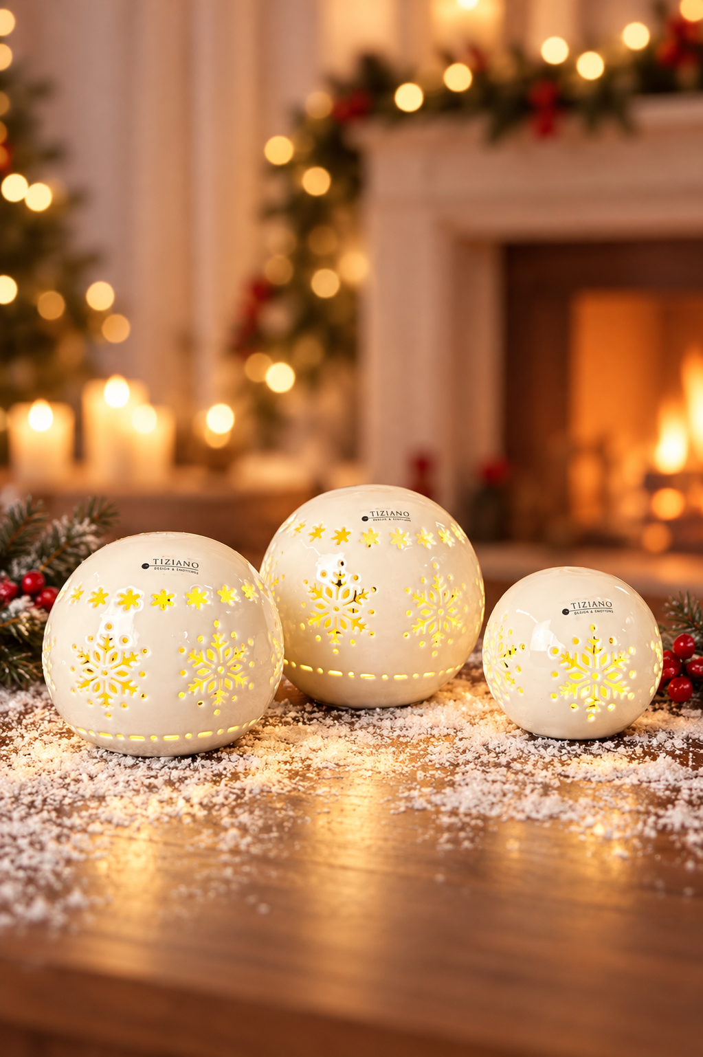 Deko Lichtkugel Splendore LED creme-weiß