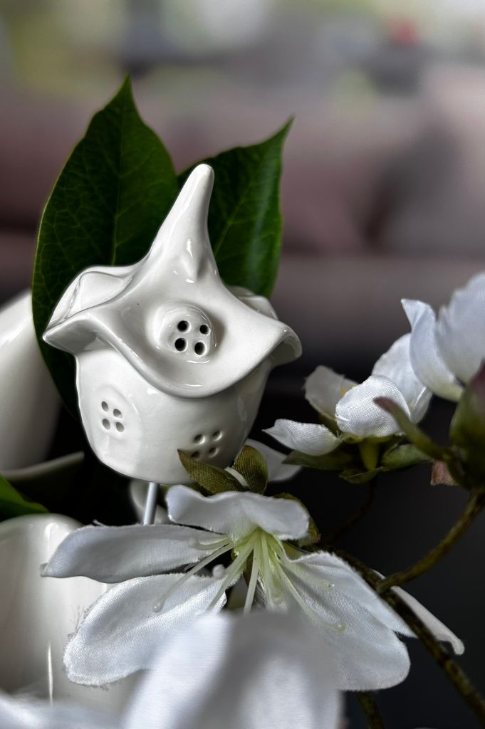 Stecker Minihäuser creme-weiß