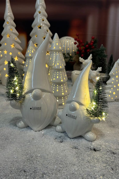 Deko Santa Stefano mit Baum LED creme-weiß