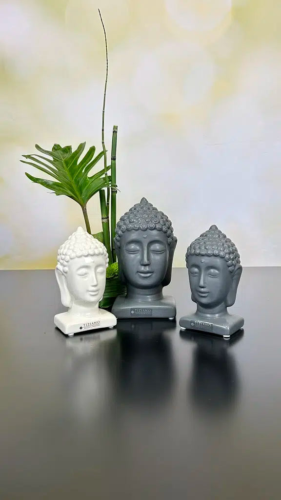 Buddha Kopf Sumana anthrazit