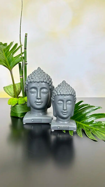 Buddha Kopf Sumana anthrazit