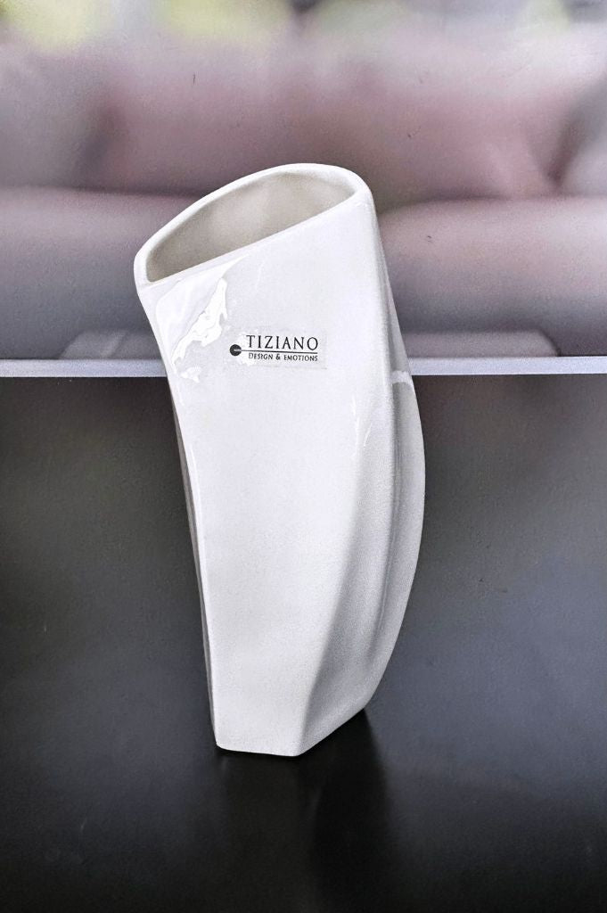 Vase Tabiano 31cm creme-weiß