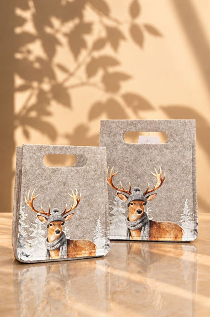 Deko Filztasche mit Hirsch