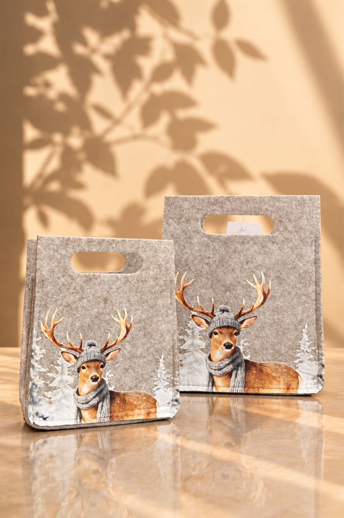 Deko Filztasche mit Hirsch