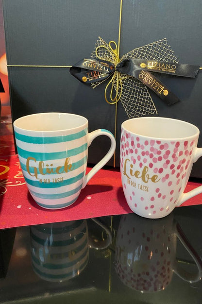 Geschenkbox Tasse mit Schriftzug Liebe...