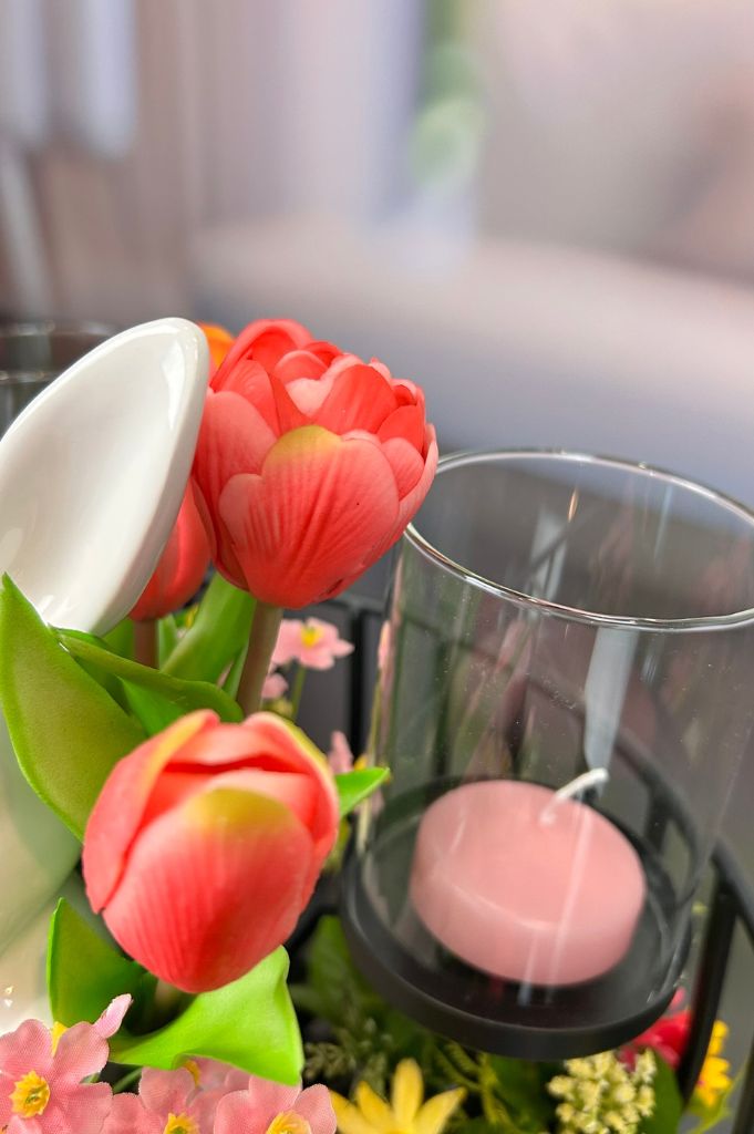 Dekoset Hase Enrico im Metallleuchter