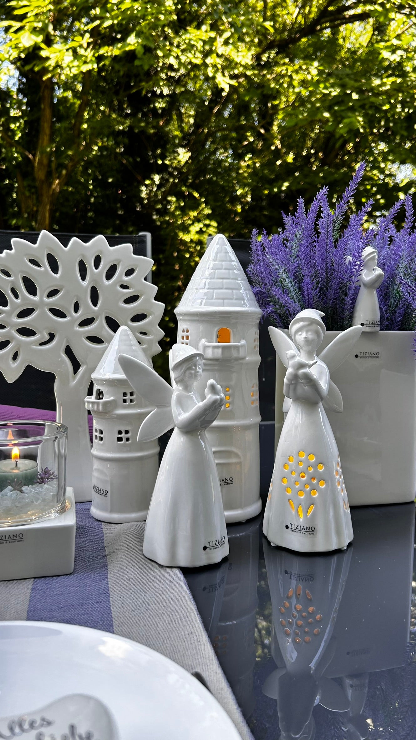 Turm Rapunzel LED creme-weiß
