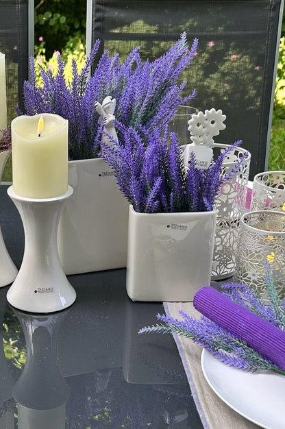 Vase Crosia schmal creme-weiß