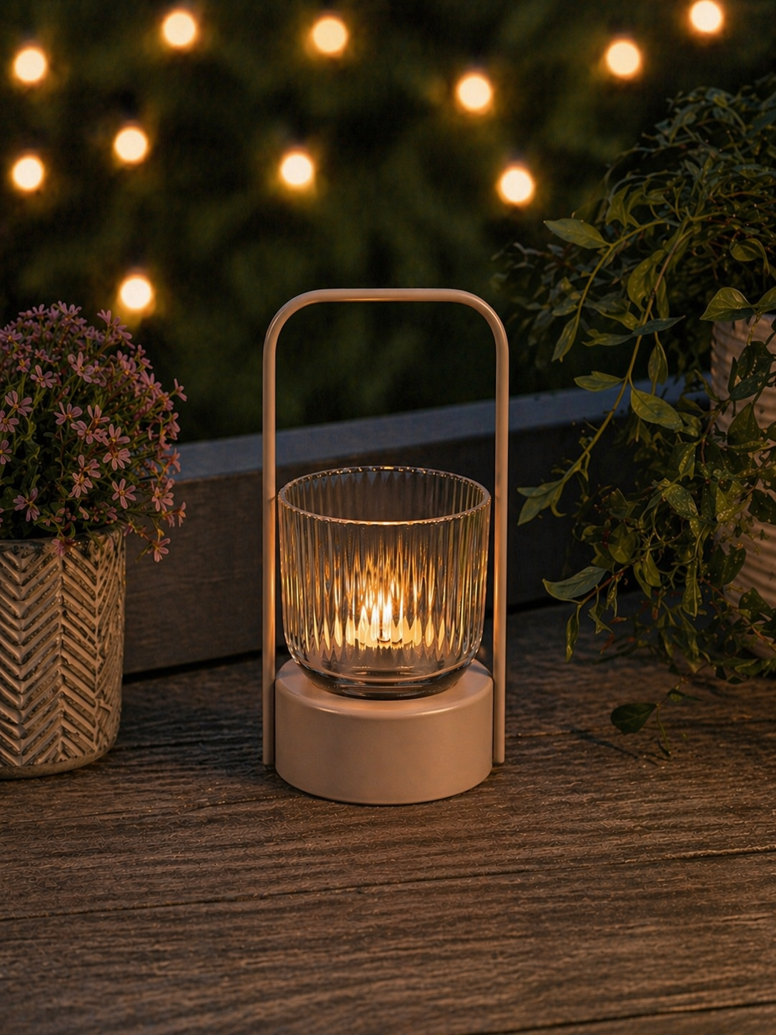 Tischwindlicht 20cm taupe