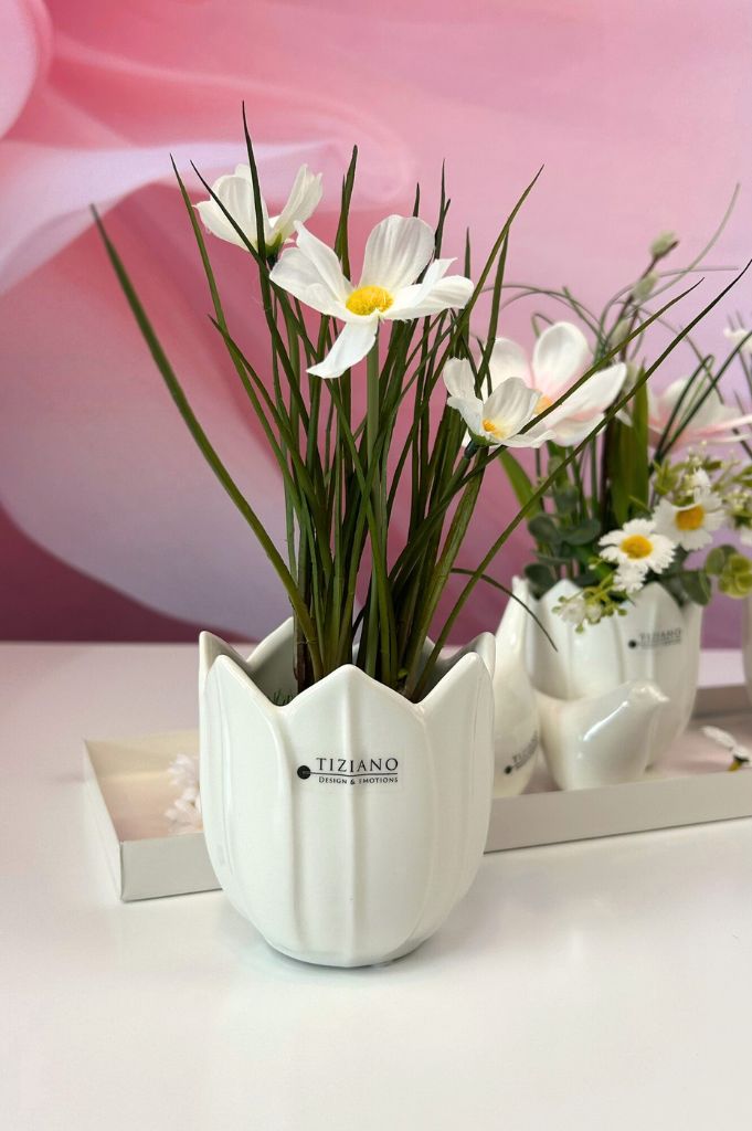 Dekoset Vögel Alfredo+Tollina und Blumendeko