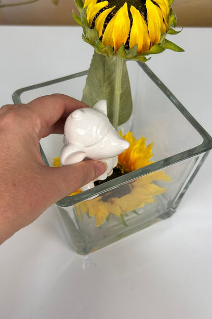 Dekoset Glas Alone mit Maus Topo + Sonnenblume