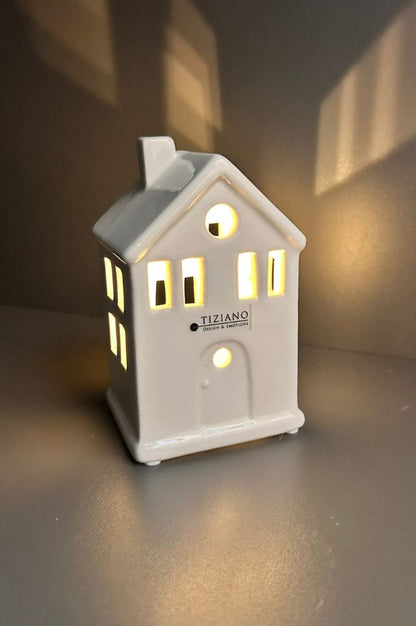 LED Haus Tribano creme-weiß