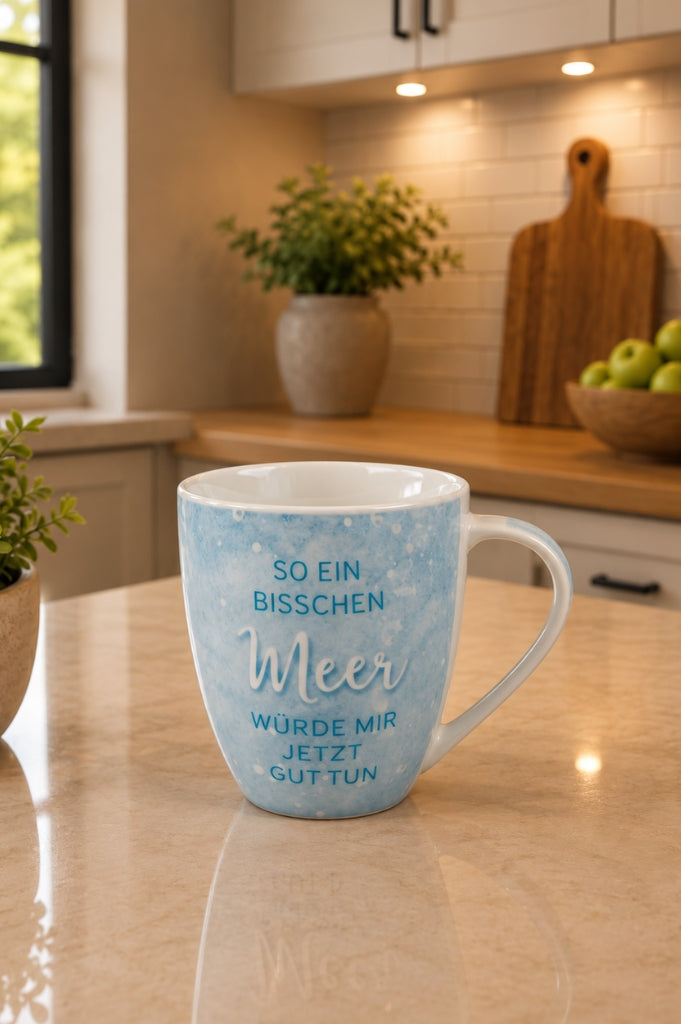 Trinkbecher mit Schrift So ein bisschen Meer...