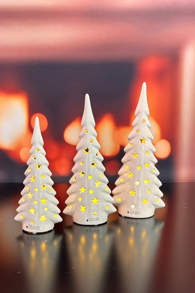 Deko Baum Trissino LED creme-weiß
