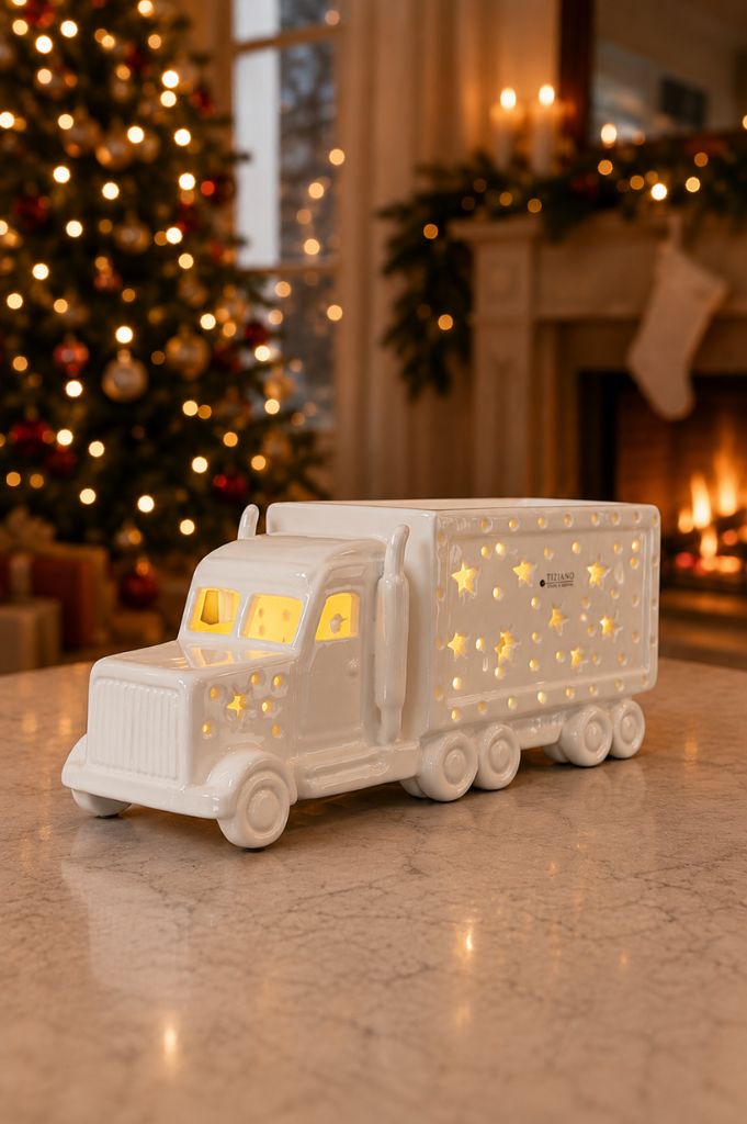 Deko Tiziano Truck LED creme-weiß