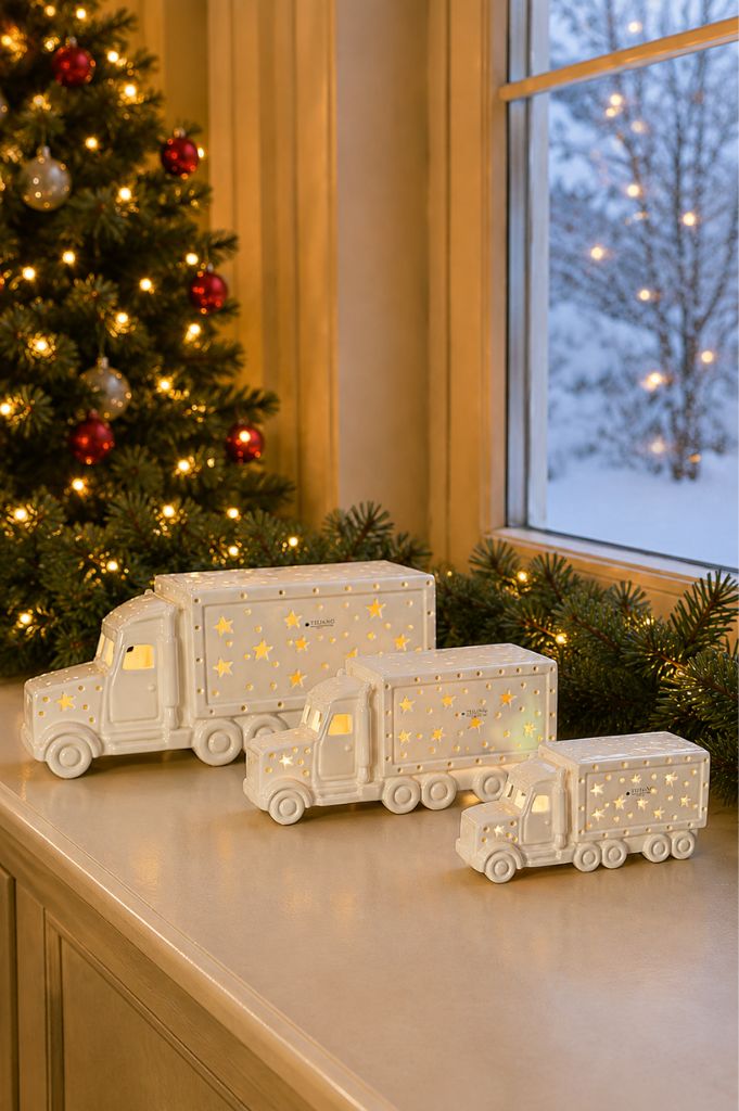 Deko Tiziano Truck LED creme-weiß
