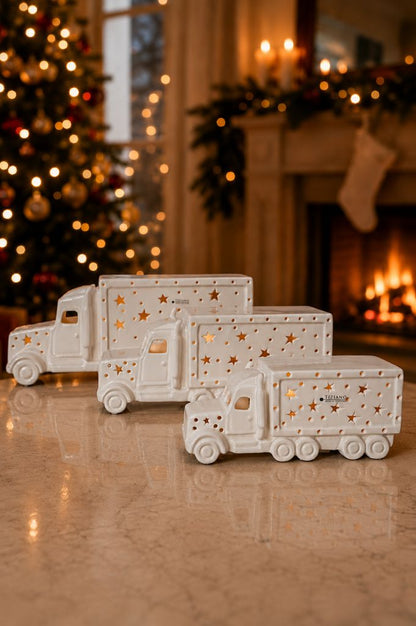 Deko Tiziano Truck LED creme-weiß