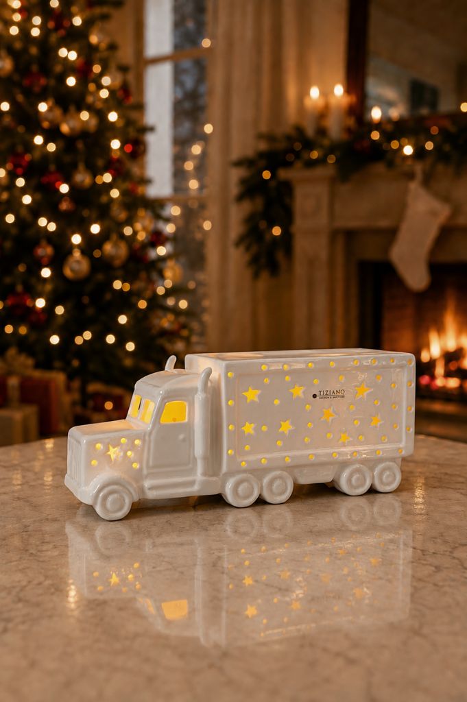 Deko Tiziano Truck LED creme-weiß