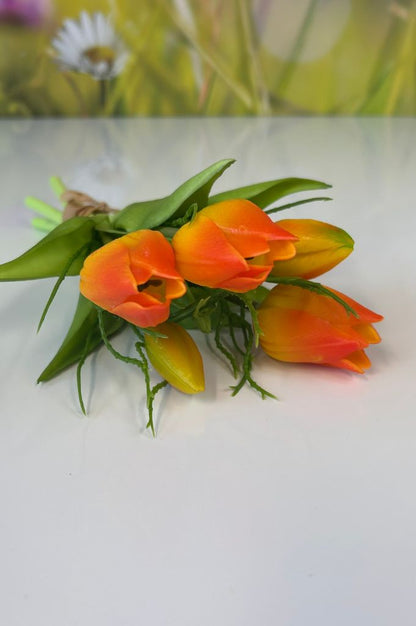 Deko 5er Tulpenbund 25cm orange