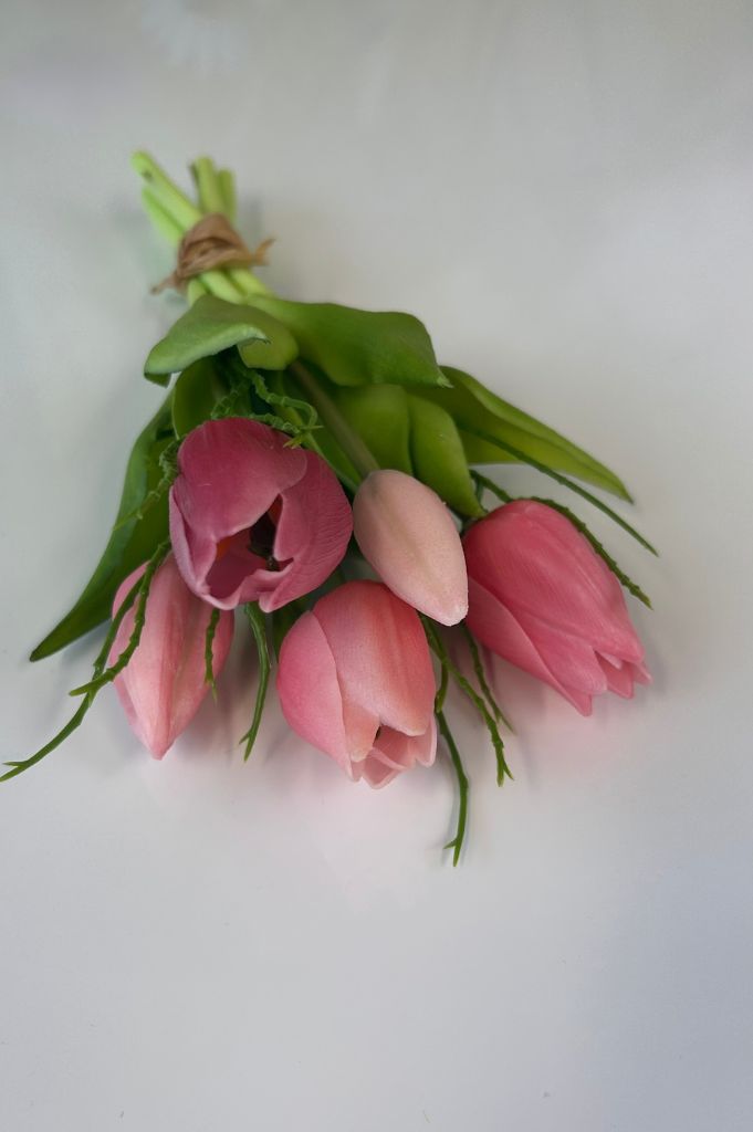 Deko 5er Tulpenbund 25cm rosa